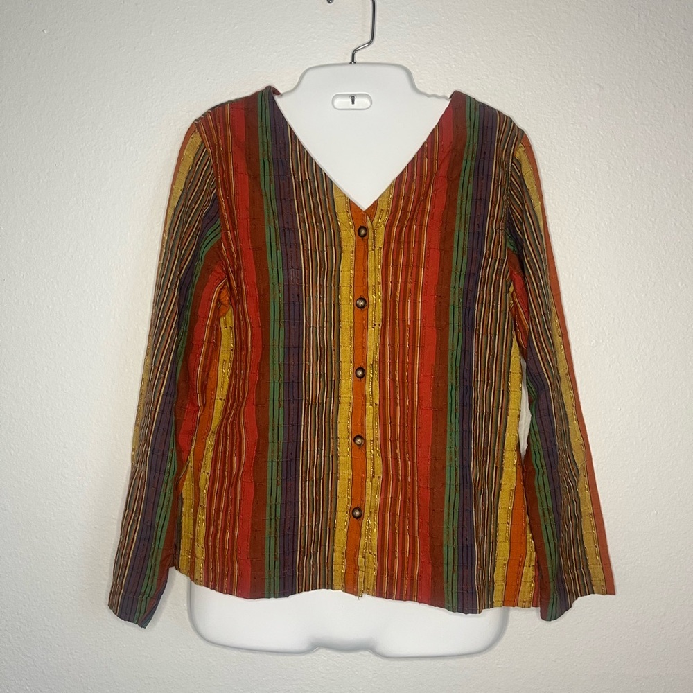 The Territory Ahead Striped Cotton Blouse